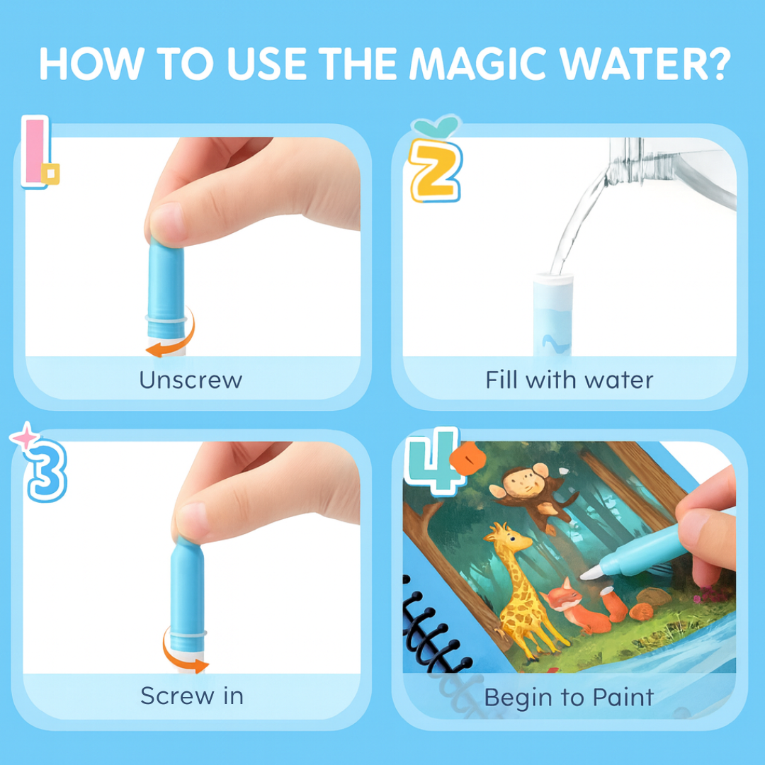 AquaKids™ Water Coloring - Reusable & Mess-Free